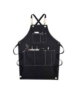 Delantal de Mixólogo de Lona Premium con Correas de Hombro Ajustables de Cuero, Uniforme Profesional de Bar con Doble Costura y Lazos para Herramientas - Product Image 5