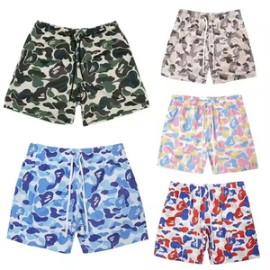 Shorts de basket-ball pour hommes, sportifs et décontractés, en jersey de coton éponge, multicolores, effet usé, athlétiques, séchage rapide, respirants - Product Image 1