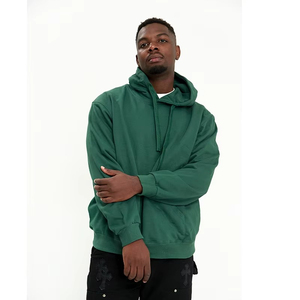 Sudadera con Capucha Negra para Hombre, Corte Regular, Color Sólido, Informal, de Algodón, Sudadera con Capucha para Otoño - Product Image 4