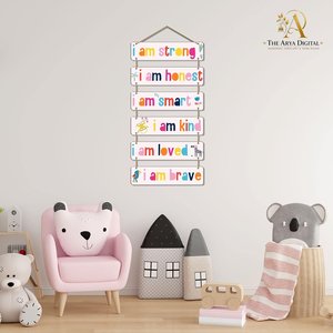Artvibes I Am Strong Positive Affirmation Wooden Wall Sign <b>Office</b> <b>Decor</b> - Product Image 4