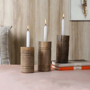Juego de Portavelas de Madera para Decoración del Hogar - Product Image 3