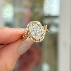 Premium Oval Cut <b>Diamond</b> <b>Ring</b> in Yellow Gold Elegant Oval <b>Diamond</b> Engagement <b>Ring</b> for Women Luxury Jewelry Gift for Wedding - Product Image 1