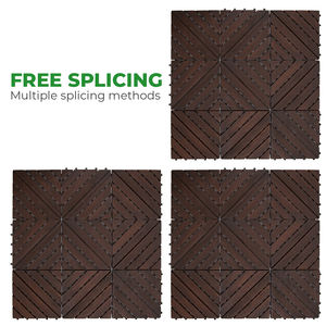 Azulejo de cubierta de enclavamiento de madera de Acacia para el hogar, balcón, entrada, patio trasero, jardín, paisajismo y decoración del hogar - Product Image 5