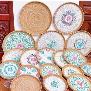 Plateau de service en rotin épais de 3 cm, design moderne, fait main, organisateur pour table basse, présentoir, rangement de vanité, forte demande 2026 - Product Image 4