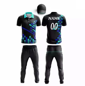 Ensemble d'uniformes de cricket pour hommes, respirant, avec gestion de l'humidité, maillot et pantalon de sport flexible pour le cricket en intérieur et en extérieur - Product Image 5