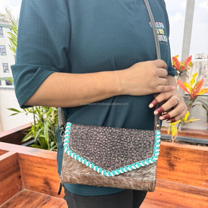 กระเป๋าคลัทช์ทรงซองจดหมายหนังวัวแท้กระเป๋าถือใบเล็กสำหรับผู้หญิงสไตล์ตะวันตก - Product Image 2