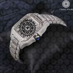 Reloj Charm Jewells de acero inoxidable para hombre, caja de 40 mm, detalles de diamantes, analógico, de lujo, a la moda, movimiento mecánico, fecha automática - Product Image 4