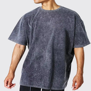 T-shirt surdimensionné 100% coton, col rond, style streetwear, lavage à l'acide, qualité supérieure - Product Image 5