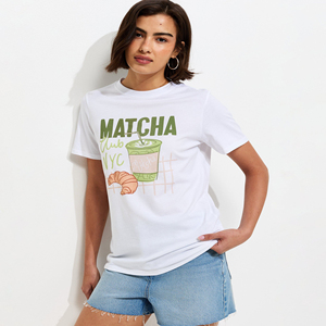 New Arrival Women's White Cotton Print Relaxed Fit T-Shirt High Demand Women's Short Sleeves Crew Neck Shirts Women's T-Shirts - Product Image 4