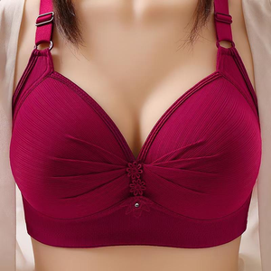 Sujetador Push-Up Blanco para Mujer, Copa Tres Cuartos, Sin Varillas, Tirantes Ajustables, Decoración de Pedrería, Color Sólido, Spandex/Nylon, Espalda en U - Product Image 6