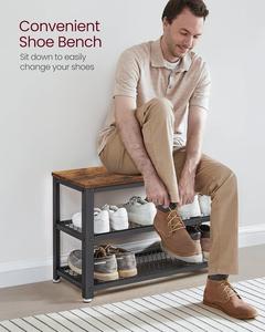 Modern <b>Shoe</b> Rack <b>Bench</b> With <b>Storage</b> Shelf Multi Tier Organizer Space Saving Design Strong Frame Stylish Seating <b>Storage</b> Solution - Product Image 5