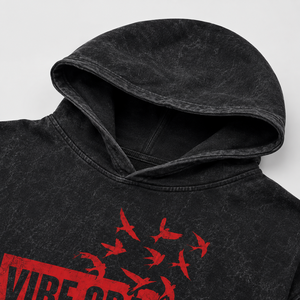 Sudadera con Capucha para Hombre, Estilo Desgastado con Lavado Ácido, Corte Holgado, Algodón, Estilo Urbano Vintage, Logotipo Personalizado, Venta al Por Mayor - Product Image 4
