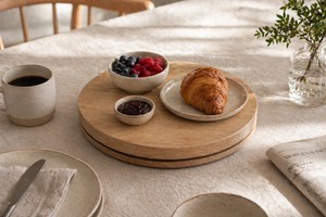 Minimalist Wooden Lazy Susan Turntable <b>Tray</b> Suitable For Dining Table Serving <b>Breakfast</b> Pantry And Home From india - Product Image 1
