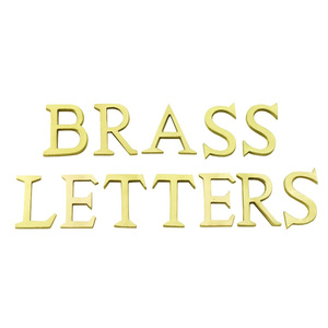 Letras del alfabeto de latón macizo 3D personalizadas para números de dirección de casa, placa de puerta de metal dorado pulido moderno, resistente a la intemperie. - Product Image 6