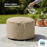 Housses de pouf rondes de qualité supérieure pour l'extérieur - Parfaites pour les balcons, les patios et les terrasses de piscine