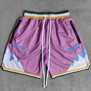 Pantalones Cortos de Baloncesto Personalizados de Malla para Hombre, Estilo Retro Vintage, con Bolsillos con Cremallera, de Tela Gruesa, para Uso Urbano - Product Image 1