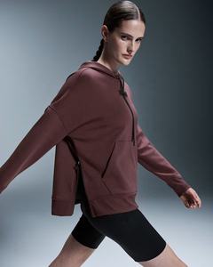 Conjunto sólido de dos piezas para mujer, chándales, Jersey informal de manga larga, Sudadera con capucha y pantalones cortos, conjunto de verano con logotipo personalizado, algodón 100% - Product Image 6