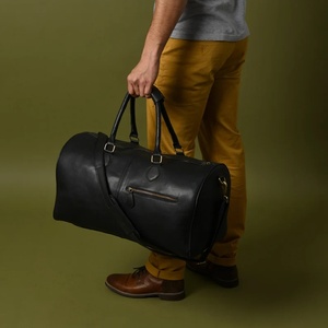 Leather Travel <b>Bag</b> Business Trip Portable Under New Designer Men Large Capacity Black Genuine Leather Travel Duffel <b>Bag</b> - Product Image 5