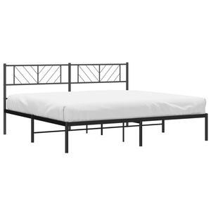 Base de Cama Doble de Metal, Acero con Recubrimiento en Polvo Negro, Acabado Negro Elegante - Product Image 3