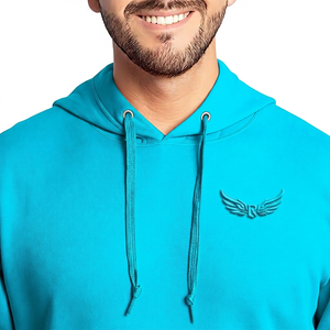 Sweat-shirt à capuche rouge pour homme, 100% coton molletonné, coupe classique, couleur unie, tricoté, vêtement d'automne - Product Image 5