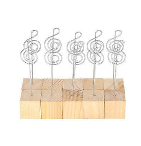 Wood Place <b>Card</b> Holder Reception Desktop Music Symbol Name <b>Card</b> Display Stand Rustic Wood <b>Table</b> Number Holder - Product Image 1