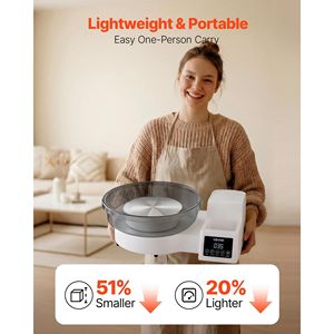 Tornio per Ceramica Elettrico da Tavolo in Alluminio da 11 Pollici, 450W, per Adulti, Velocità Regolabile 30-300 RPM - Product Image 3