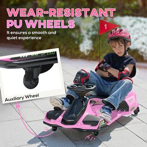 Pink 12V Electric Drifting Go Kart Slow Start Music Lights 4x4 <b>Drive</b> <b>Disc</b> Brake Custom Engine Capacity for Children-1 Year - Product Image 6