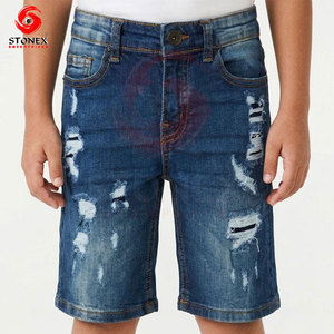Shorts en jean déchiré pour homme, taille mi-haute, effet délavé, style streetwear, décontracté, été - Product Image 1