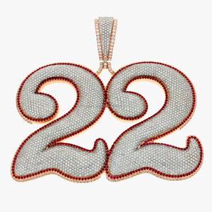 Colgante de Letra Unisex de Lujo Chapado en Oro Amarillo y Rodio con Diamantes de Moissanita Cultivados en Laboratorio, Joyería Hip-Hop Personalizada IGI - Product Image 2