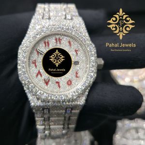 นาฬิกาเพชรหรูสำหรับผู้หญิง Pahal Jewels ตัวเรือนสแตนเลสขนาด 41 มม. หน้าปัดอนาล็อก คริสตัลแซฟไฟร์ ระบบกลไกอัตโนมัติ แสดงวันที่แบบซ่อน - Product Image 1