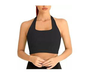 Sujetadores Deportivos Halter Personalizados, Transpirables y de Alta Sujeción para Mujer, para Yoga, Fitness y Entrenamiento, Ajustables, de Spandex/Nailon - Product Image 1