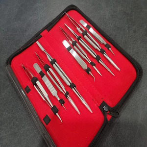 Jamso Industries Micro Scissors Forceps Needle Holder <b>Driver</b> Instruments <b>Set</b> 9 Pcs CE Certified Class I Medical Surgery ISO13485 - Product Image 3
