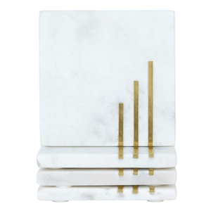 Modern Natural White Wood Coasters Set Eco-Friendly Country Design <b>Round</b> <b>Mats</b> & Pads by the Handmade Collection - Product Image 6