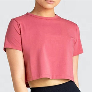 Camisetas de mujer Y2K de moda, camiseta corta acanalada suave personalizada para chicas, top corto ajustado liso para imprimir - Product Image 3