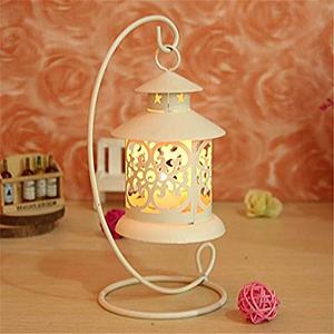 Farol de Hierro Blanco Tradicional Hecho a Mano y Personalizable con Diseño Recortado y Acabado con Recubrimiento en Polvo para Decoración del Hogar, Bodas y Año Nuevo - Product Image 1