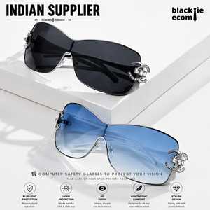 Oversized Wrap Shield Sunglasses Unisex UV400 Polarized Fashion <b>Eyewear</b> Decorative Temple for Hiking Beach Travel - Product Image 1