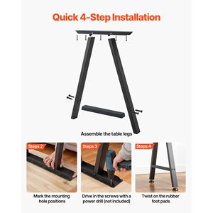 Gambe per Mobili in Acciaio a Sezione Trapezoidale, 74 cm H x 55 cm L, Design Modulare per Facile Montaggio, Carico Massimo 1000 kg per Divani - Product Image 6