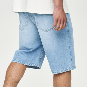 Pantalones Cortos Bermuda de Mezclilla Lavada para Hombre, Colores Personalizados, Cintura Media, Cierre de Cremallera, Casuales, para Gimnasio, Correr, Secado Rápido, 100% Algodón Tejido - Product Image 3