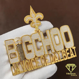 Custom Hip Hop Name Pendant Iced Out Moissanite Necklace Gold Plated Bling Chain Luxury Jewelry for Men Women - Product Image 2