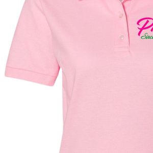Camiseta Polo Rosa para Mujer, Bonita desde 1908, con Bordado Verde, de Algodón, Manga Corta, Estilo Casual, Ropa Griega, Top de Verano - Product Image 2