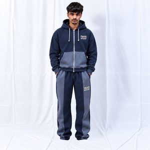 Ensemble de survêtement unisexe personnalisé respirant pour l'automne, coupe oversize, avec sweat à capuche zippé et pantalon de jogging large, style streetwear, assorti pour couple - Product Image 3