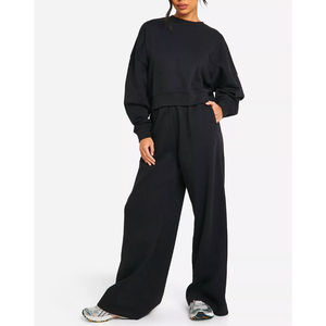 Custom New Arrivals Women's Casual Baggy Pants Polyester/Cotton Fleece Loose Fit Breathable Eco-Friendly <b>Drawstring</b> <b>Trouser</b> - Product Image 4