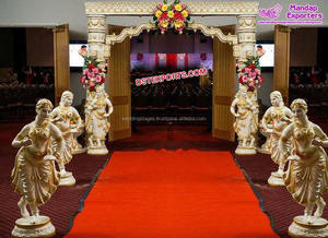 Escultura Lord FRP Ganesha con Singhasan Wedding Foyer Theme Ganesha Singhasan Indian Wedding Mandap Entrada Ganesha Estatua - Product Image 3