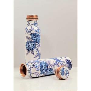 Black White Checkered Copper <b>Water</b> <b>Bottle</b> Leakproof Metal Drinking <b>Bottle</b> for Home Office Travel Daily Hydration - Product Image 4
