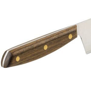 Couteaux de boucher à lame rectangulaire avec manche en bois brun, bord droit argenté et triple rivet pour hacher la viande et la cuisine - Product Image 6