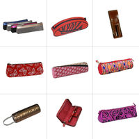 Estuche de Lápices de Cuero con Diseño Floral, Cierre de Cremallera, Gran Capacidad, Organizador de Papelería, Personalizable, Venta al Por Mayor OEM