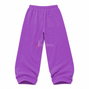 Pantalon de survêtement ample et décontracté pour homme, personnalisé, avec cordon de serrage, en coton tricoté épais 100%, vente en gros OEM - Product Image 3
