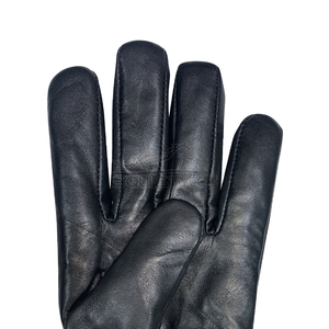 Black Goat Leather Winter <b>Gloves</b> Premium Soft Grain <b>Warm</b> Outdoor Daily Use OEM Bulk Cold Weather <b>Gloves</b> for Men - Product Image 4