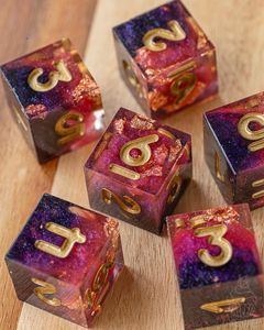 Handmade Polyresin <b>Dice</b> <b>Set</b> With Colorful Patterns For DND RPG Games Family Entertainment And Gifts - Product Image 6