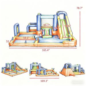 Casa Gonfiabile in PVC per Bambini, Parco Giochi Residenziale, Trampolino Pubblico per Interni/Esterni, Asilo, Scuola, Giardino, Casa, 3+ Anni - Product Image 3